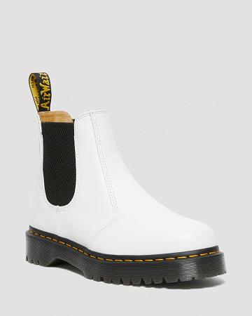 White Men's Dr Martens 2976 Bex Smooth Leather Ankle Boots | CA 418AHK